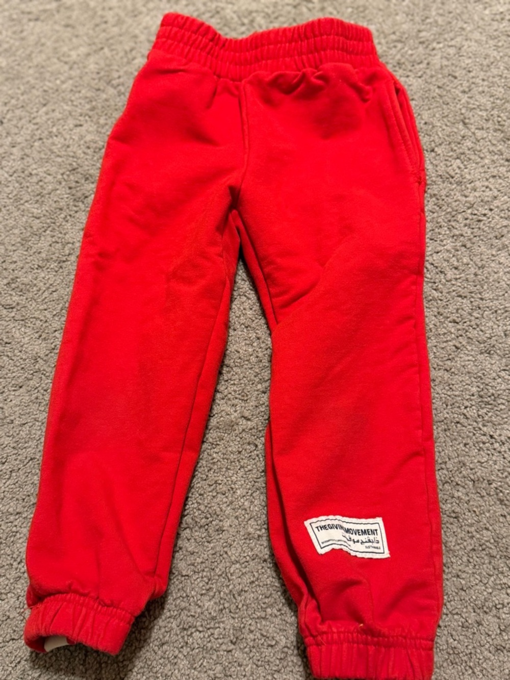 Cozy Red Kids Fleece Joggers with Elastic Waist